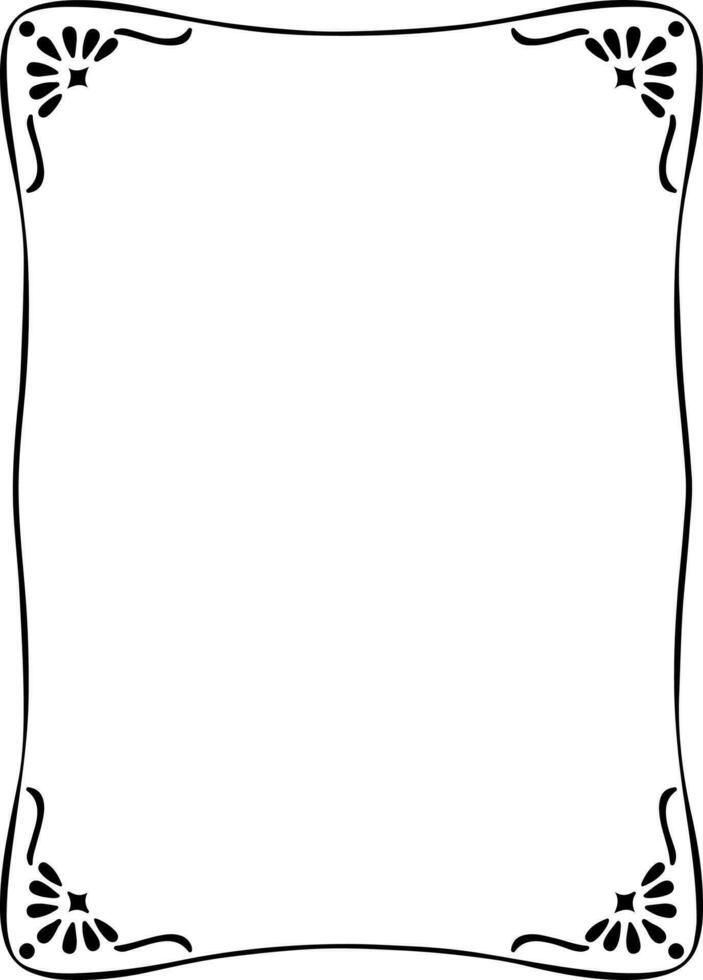 Black rectangle border for graphics design vector