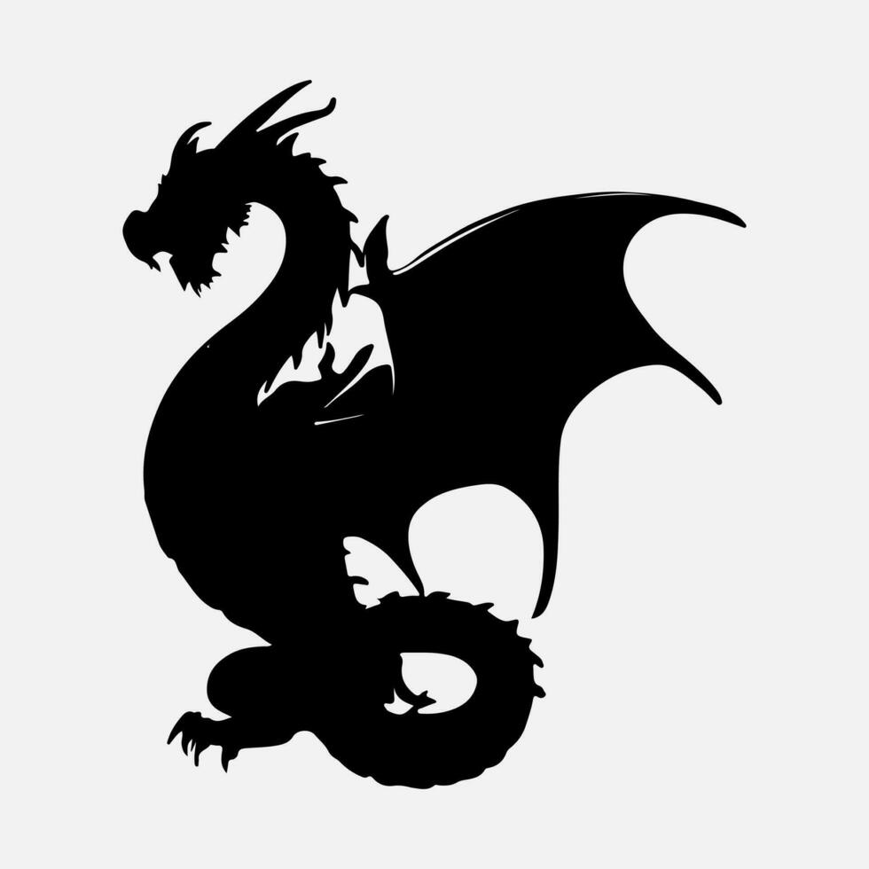 black dragon vector silhouette