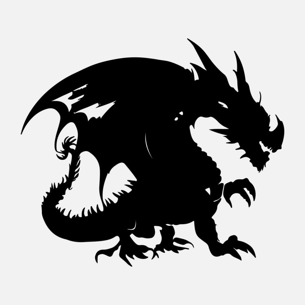 black dragon vector silhouette