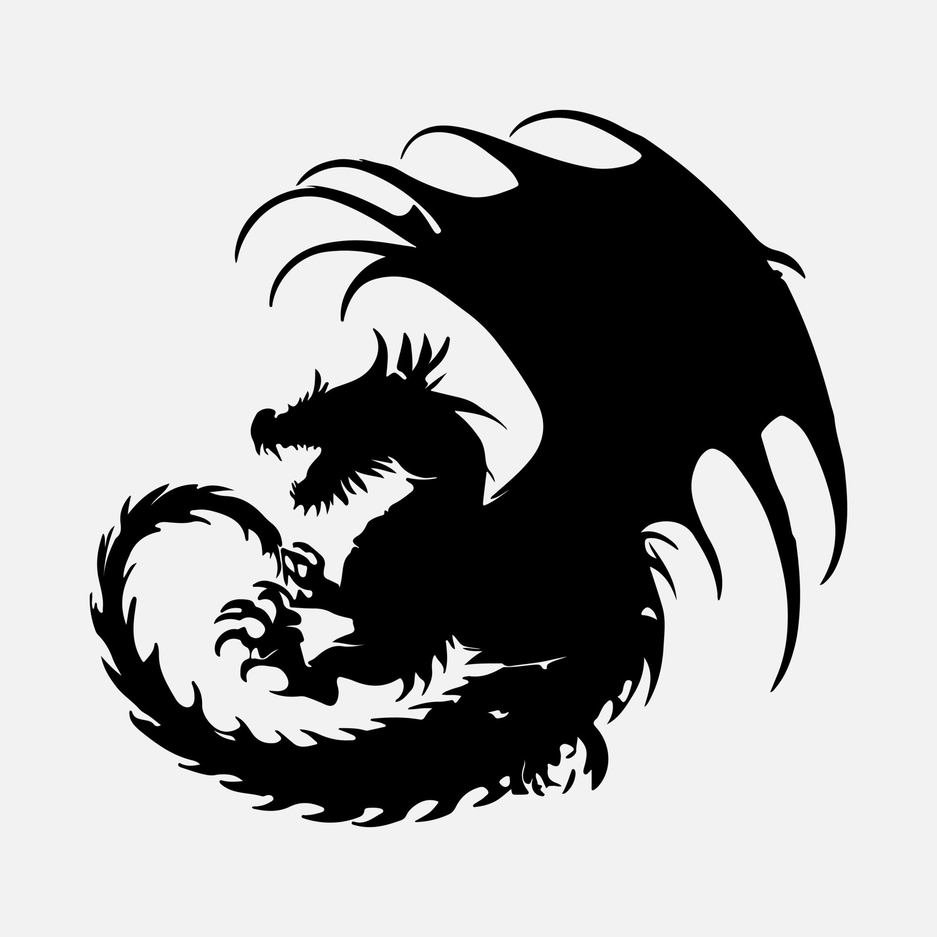 black dragon vector silhouette 24480649 Vector Art at Vecteezy
