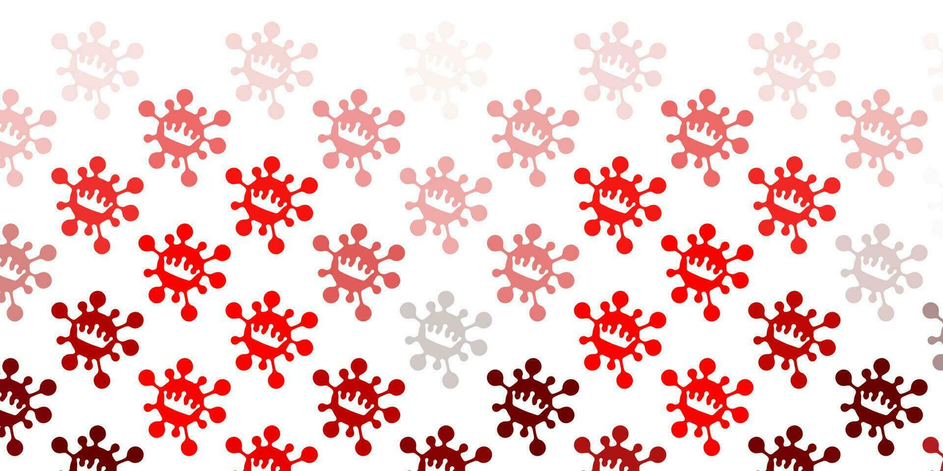 Light red vector backdrop with virus symbols.