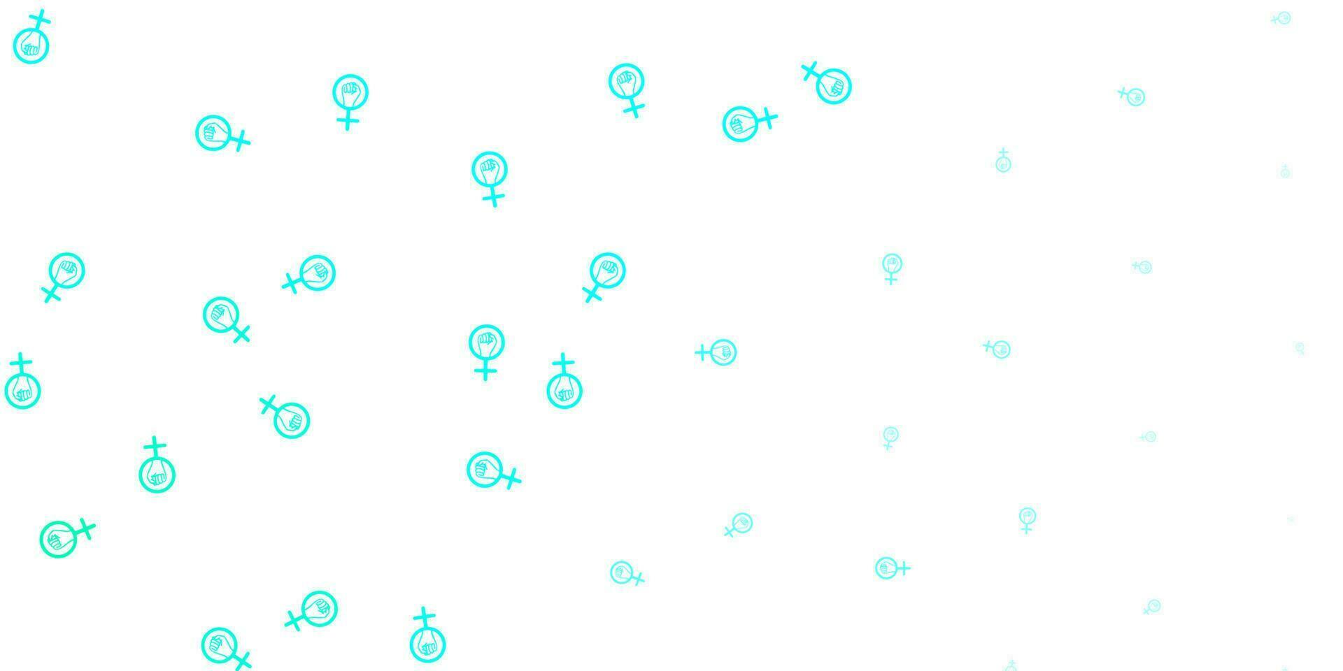 Light Green vector pattern with feminism elements.