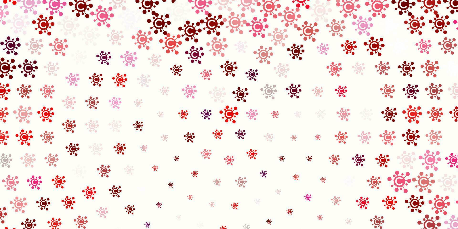 Light Pink, Red vector background with covid-19 symbols.
