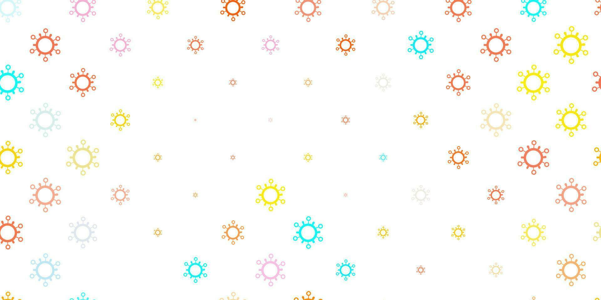 Light blue, yellow vector pattern with coronavirus elements.