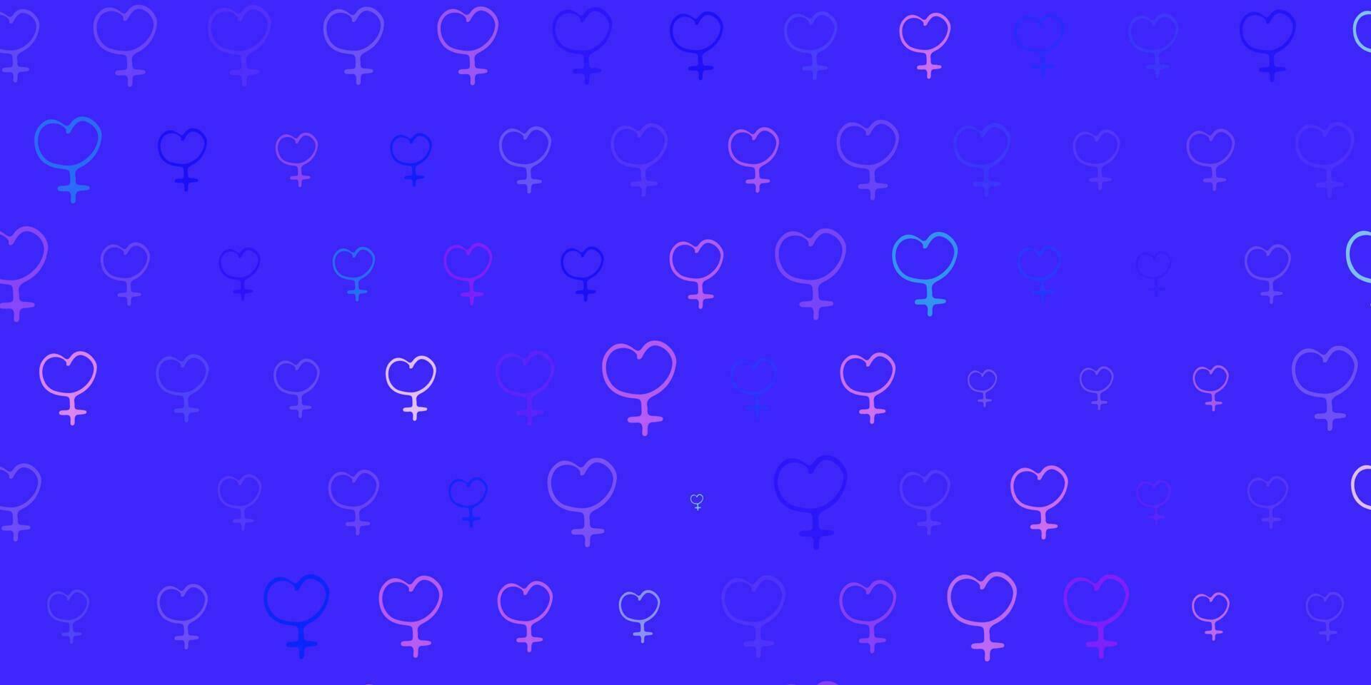 Light Purple vector backdrop with women power symbols.