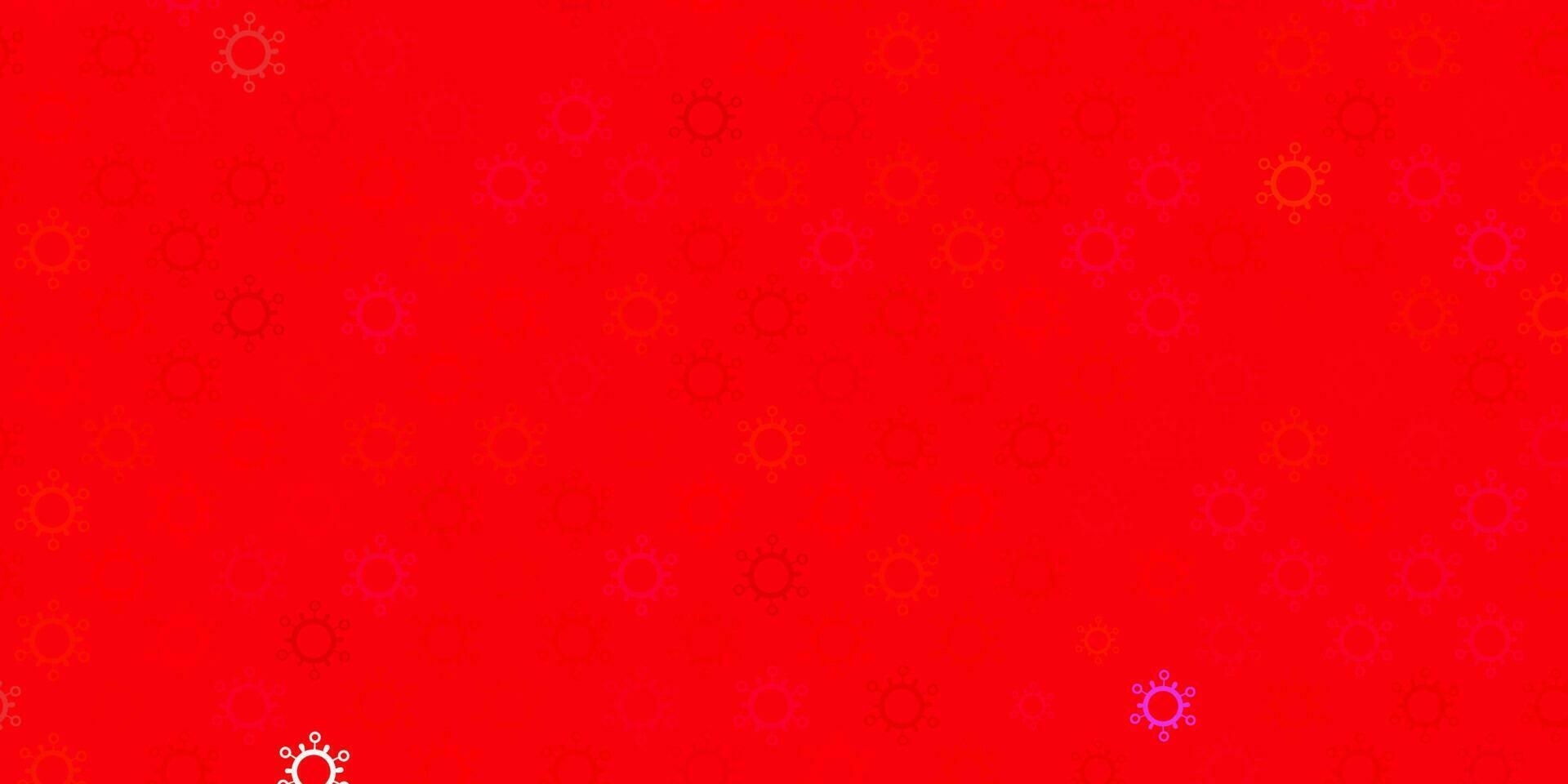 Dark red vector pattern with coronavirus elements.