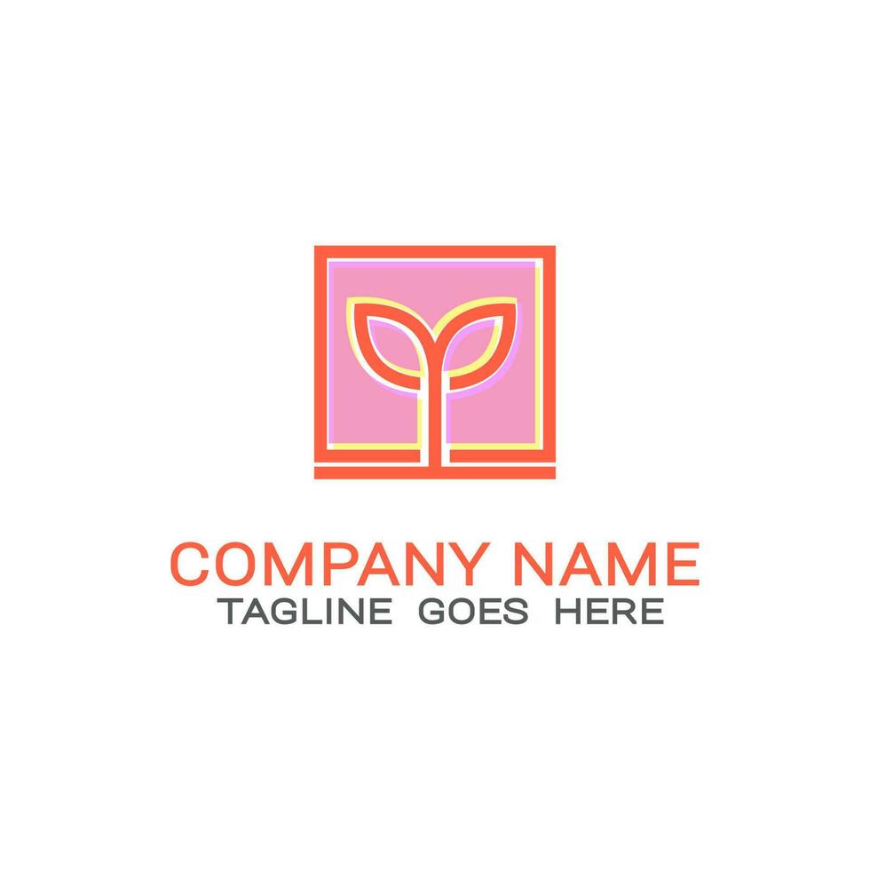 T letter initial logo design, with leaf plant growing symbol. vector