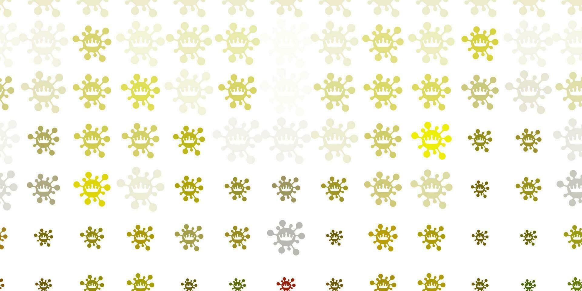Light Green, Yellow vector pattern with coronavirus elements.