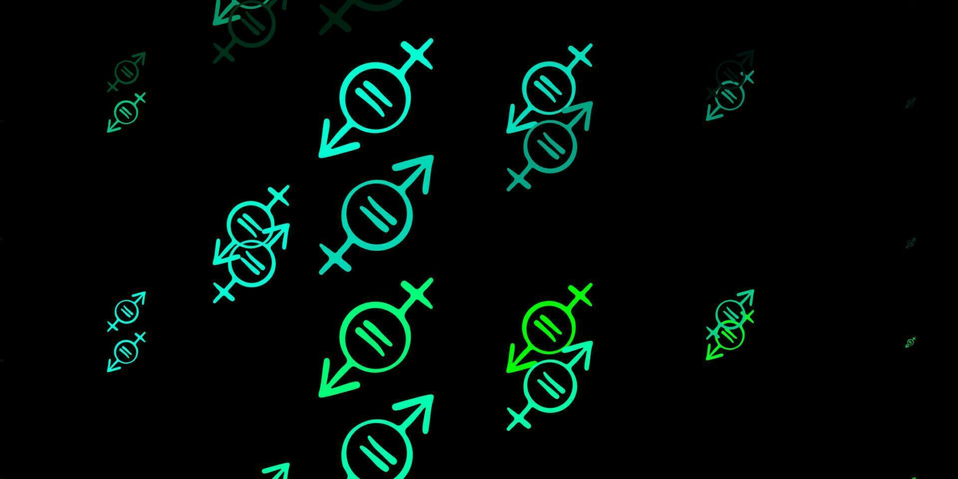 Dark Green vector template with businesswoman signs.