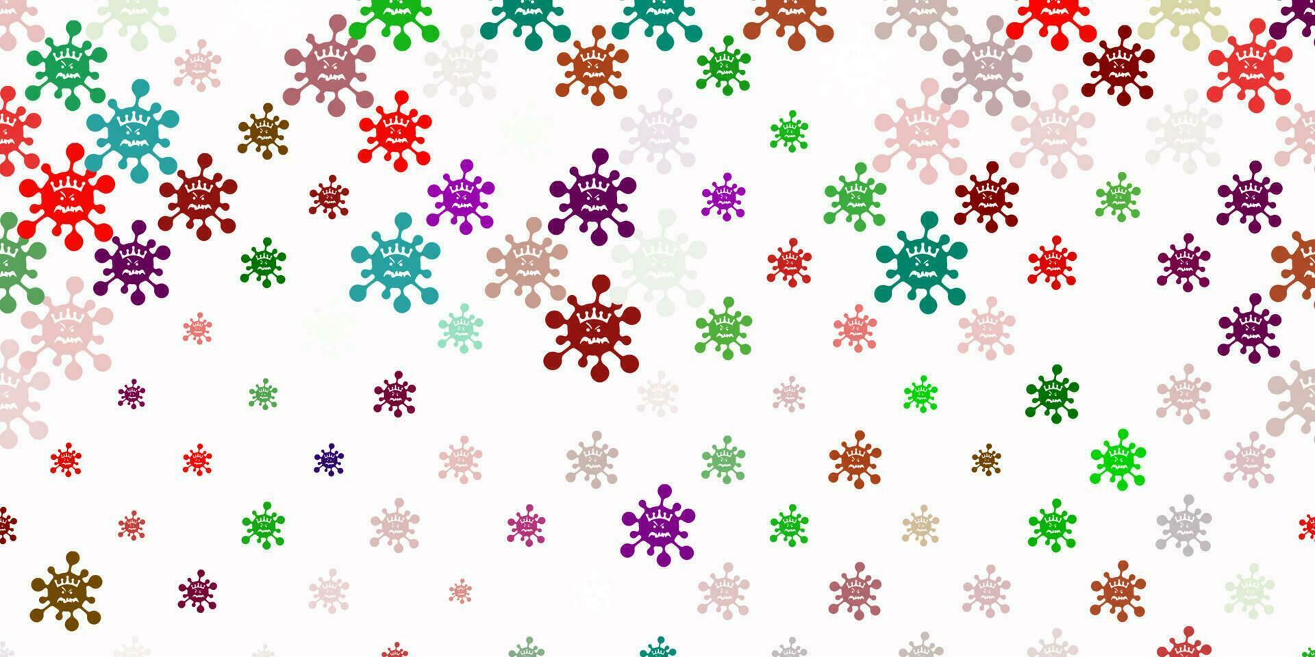Light Multicolor vector pattern with coronavirus elements.