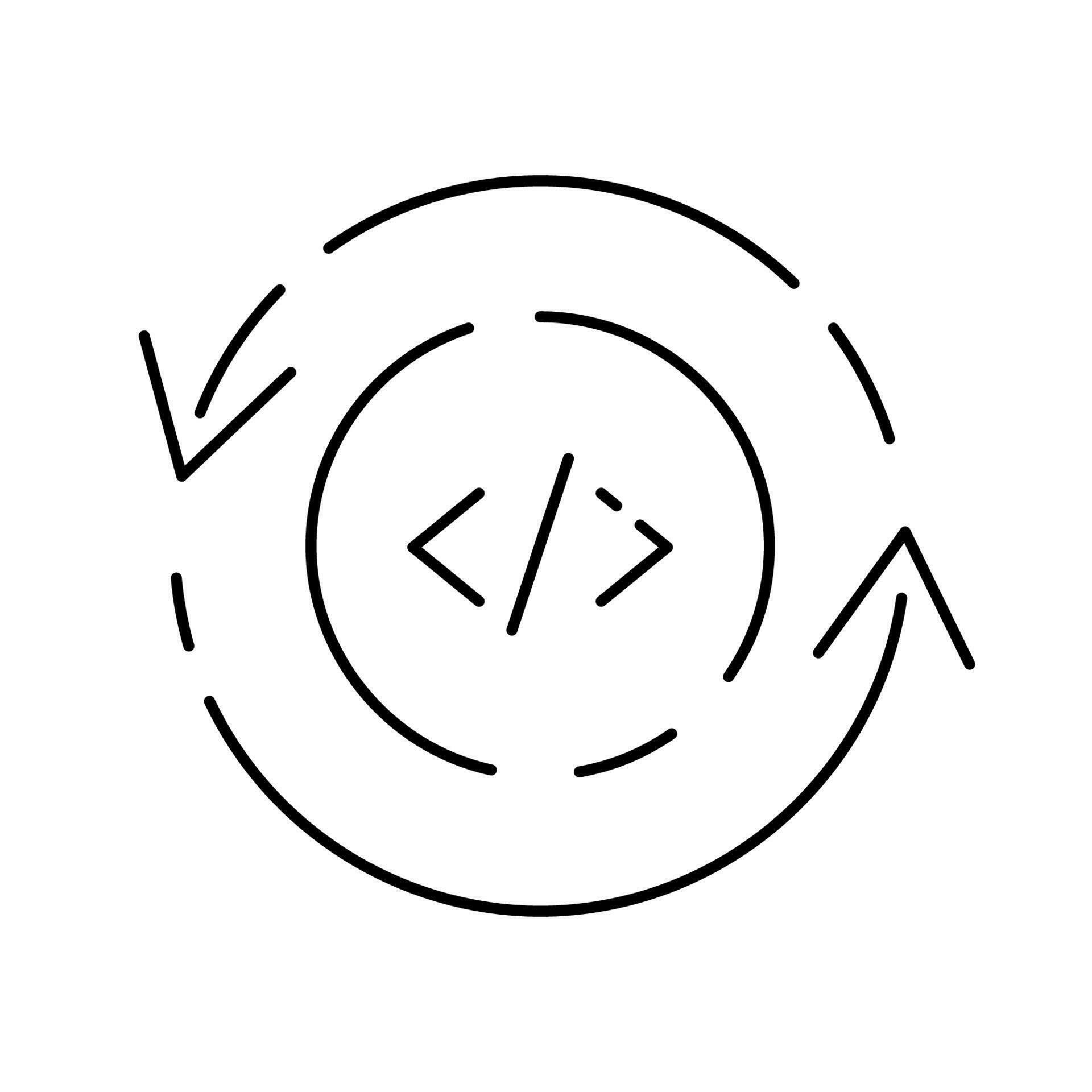 Vector DevOps icons. Editable stroke. Software development and IT ...