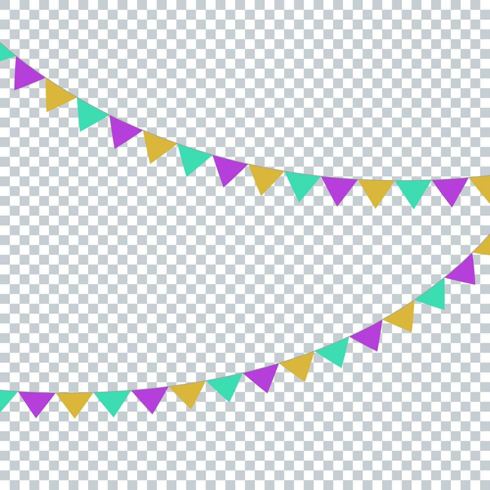 Vector party flags in colorful pastel palette