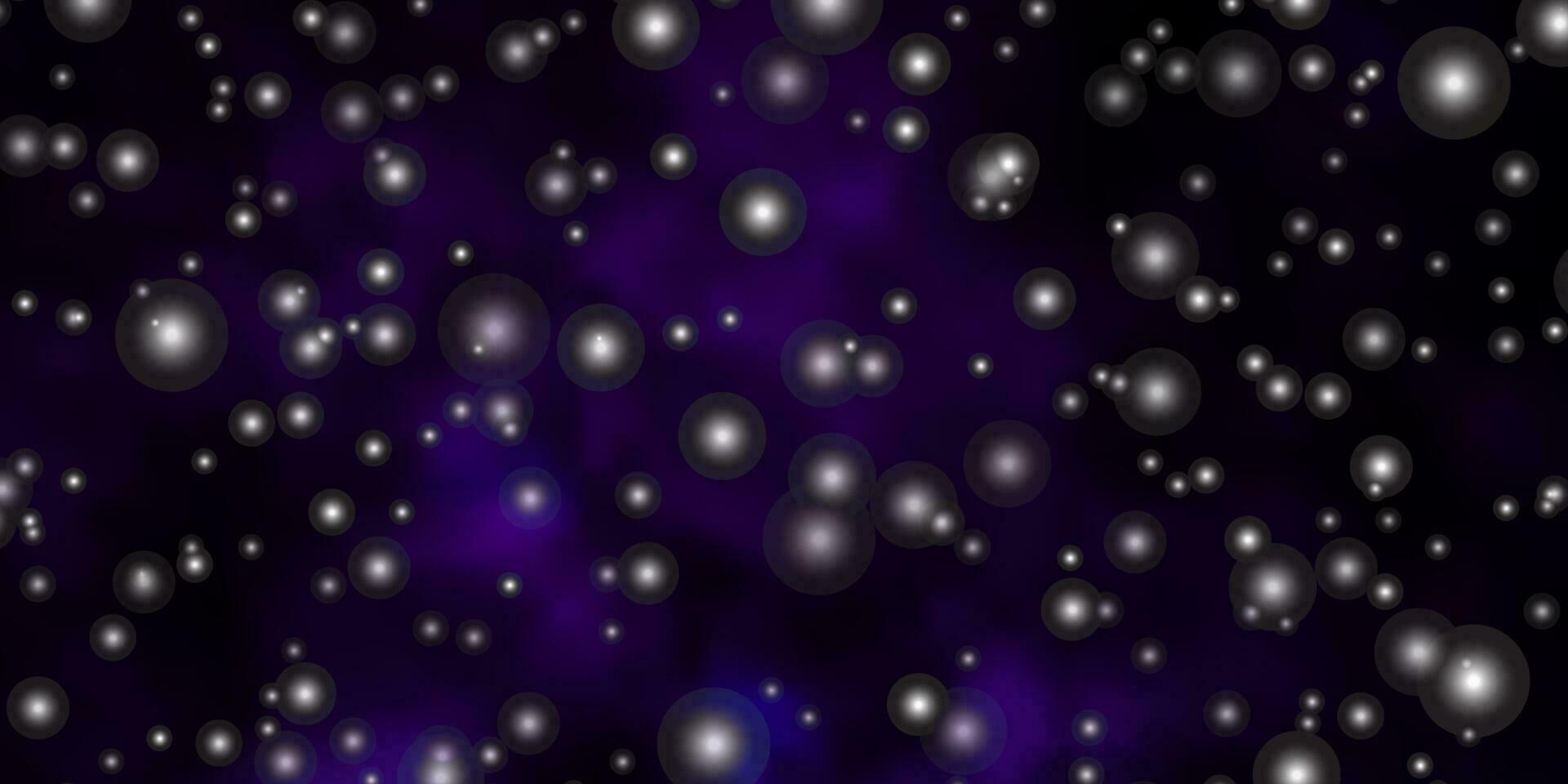 Dark Purple vector background with small and big stars.