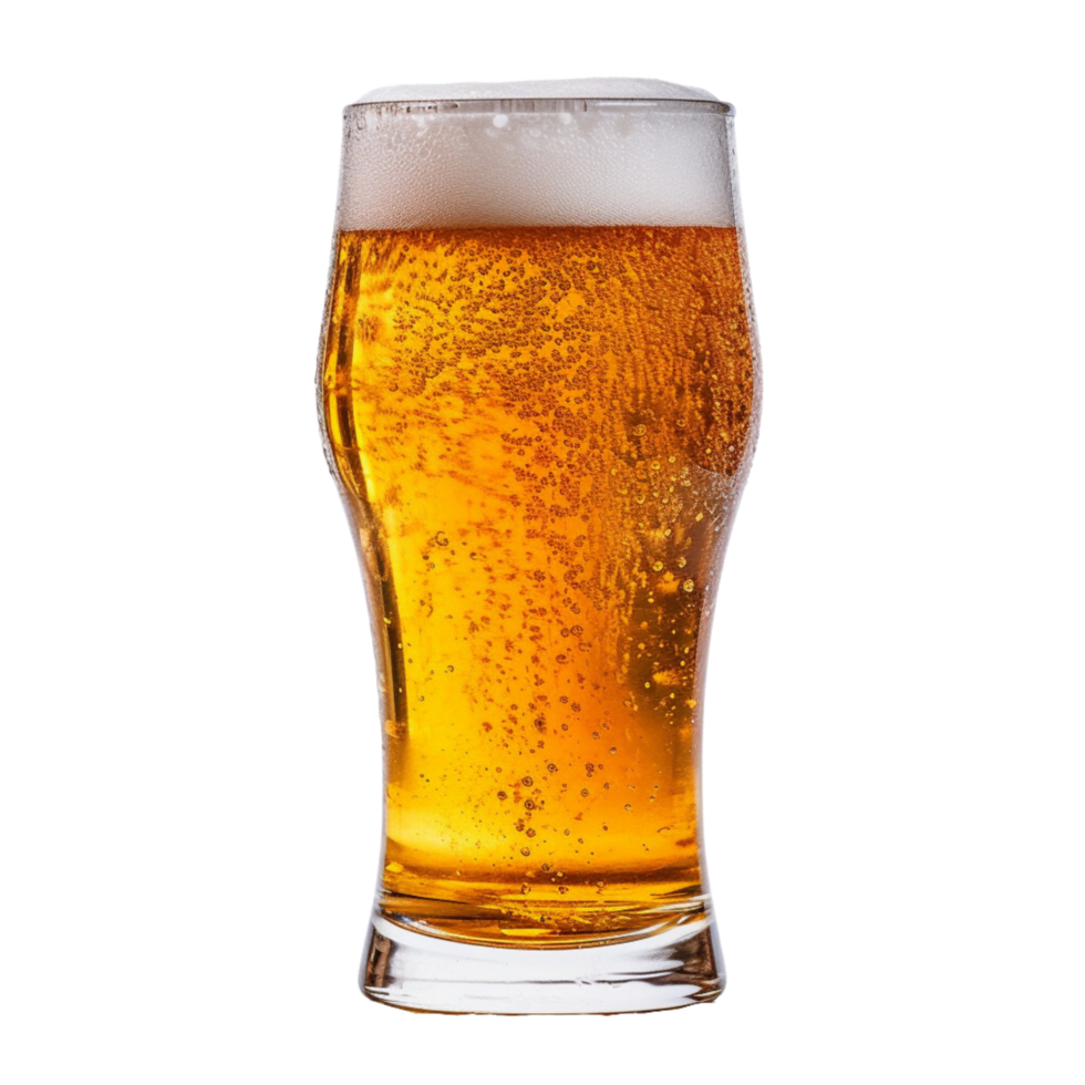 ai generado un escarchado vaso lleno a el borde con un crujiente, color ámbar cerveza. minúsculo burbujas adherirse a el lados, reticente a el efervescencia dentro.png png