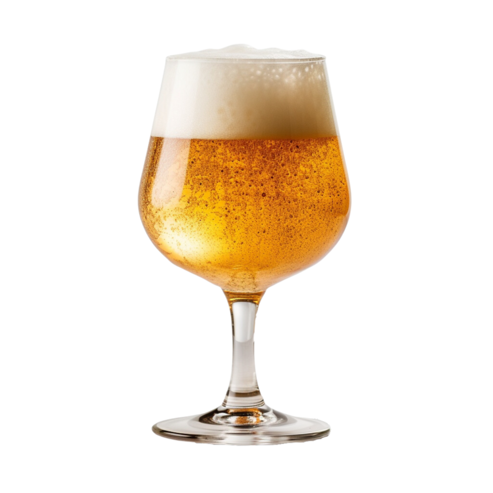 a frosty glass filled to the brim with a crisp, amber-hued beer. Tiny bubbles cling to the sides, hinting at the effervescence within. png