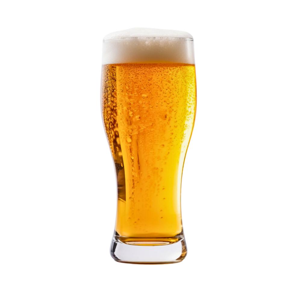 a frosty glass filled to the brim with a crisp, amber-hued beer. Tiny bubbles cling to the sides, hinting at the effervescence within. png