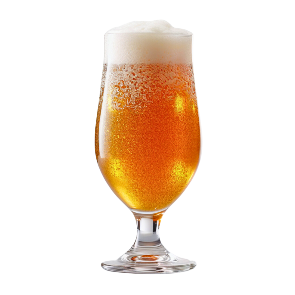 a frosty glass filled to the brim with a crisp, amber-hued beer. Tiny bubbles cling to the sides, hinting at the effervescence within. png