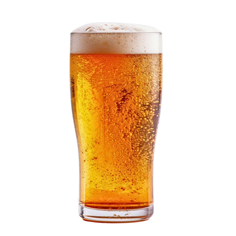 a frosty glass filled to the brim with a crisp, amber-hued beer. Tiny bubbles cling to the sides, hinting at the effervescence within. png