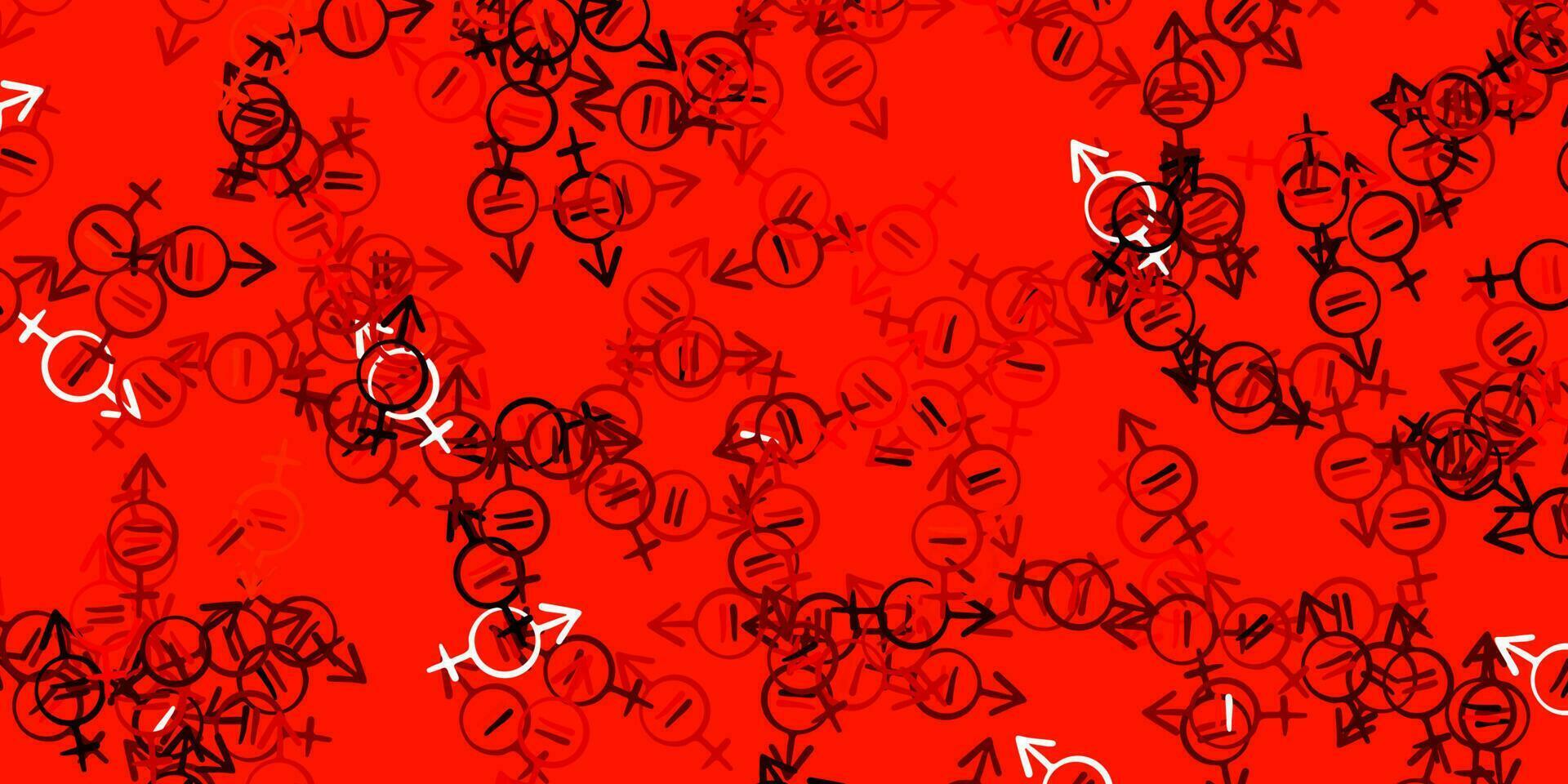 Light Orange vector background with woman symbols.