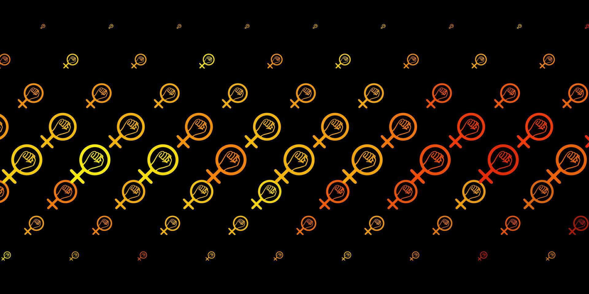 plantilla de vector de color amarillo oscuro con signos de empresaria.