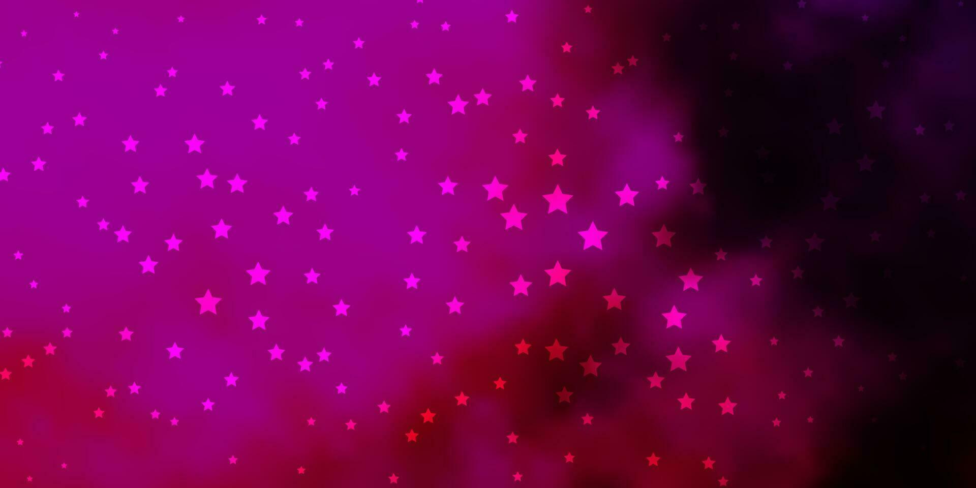 Dark Pink vector layout with bright stars.