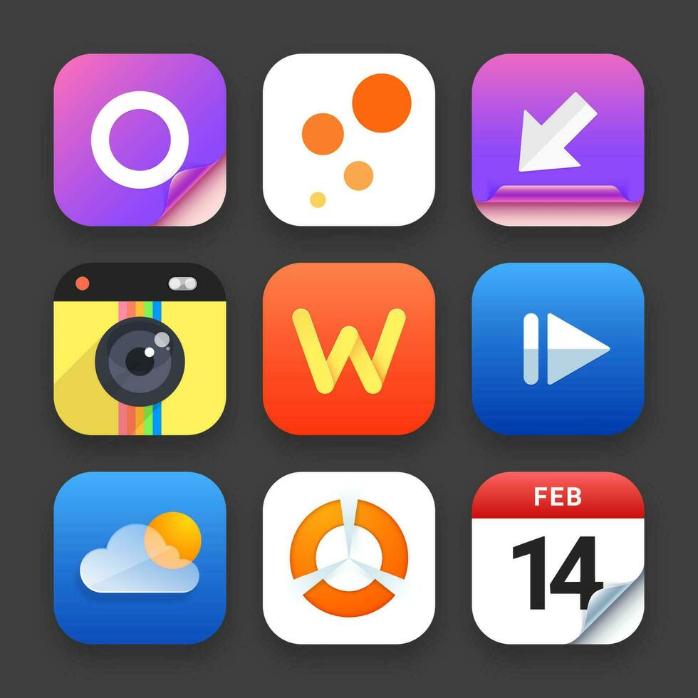 Set of web and social media symbols. vector