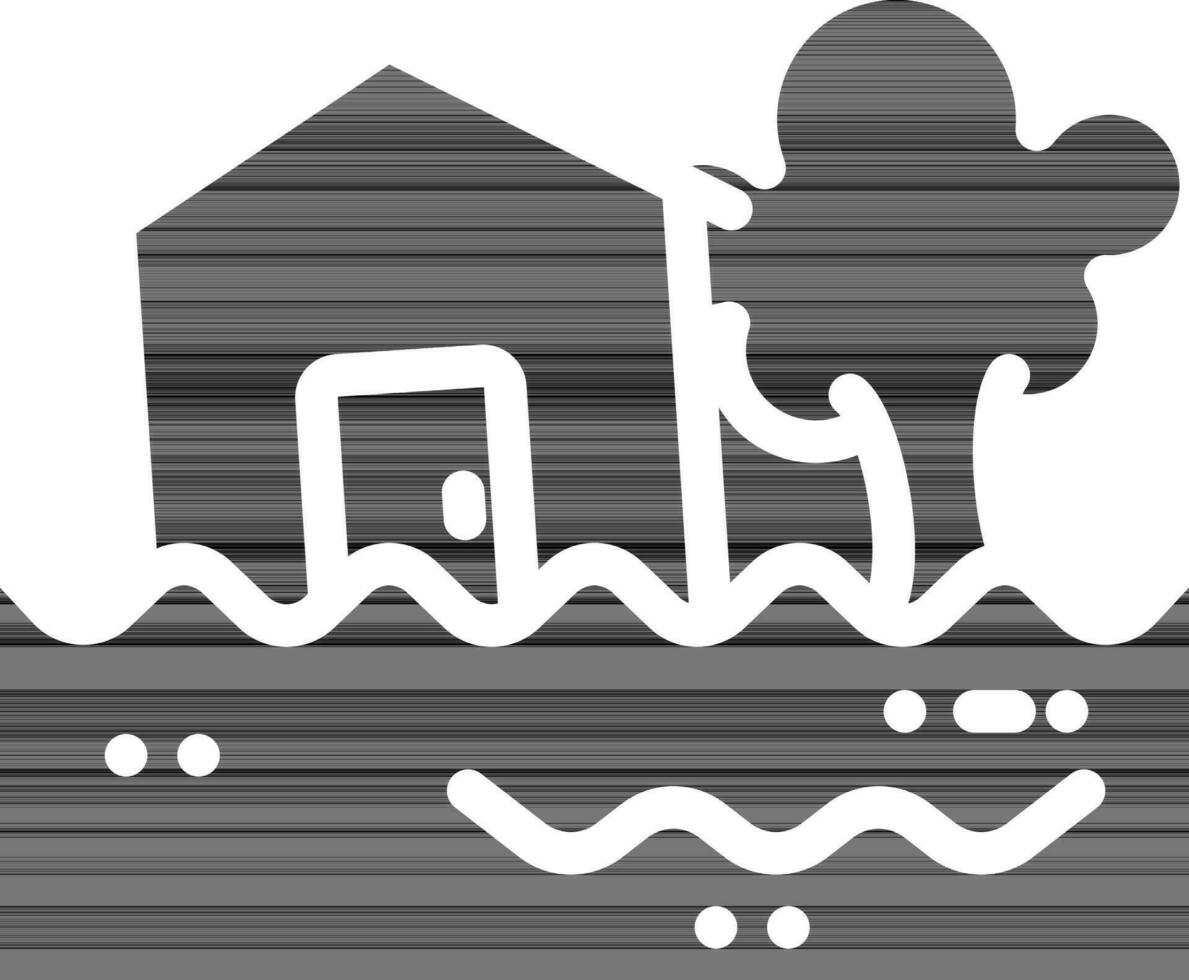 Glyph Flood Icon in Flat Style. vector