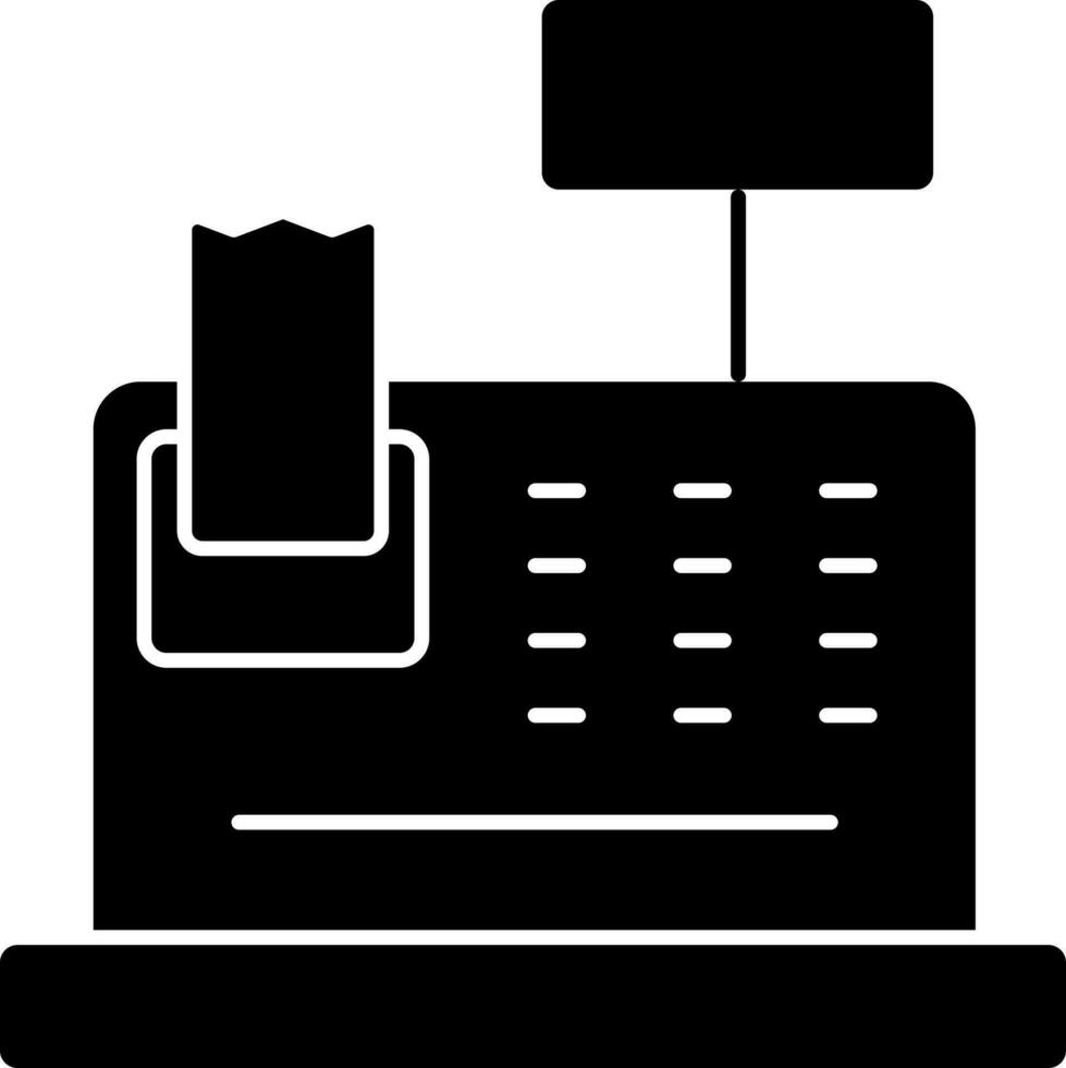 Cash Register Icon In black and white Color. vector