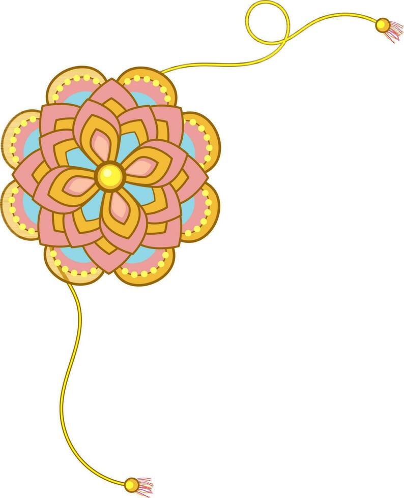 Floral Rakhi Wristband Element In Flat Style. vector