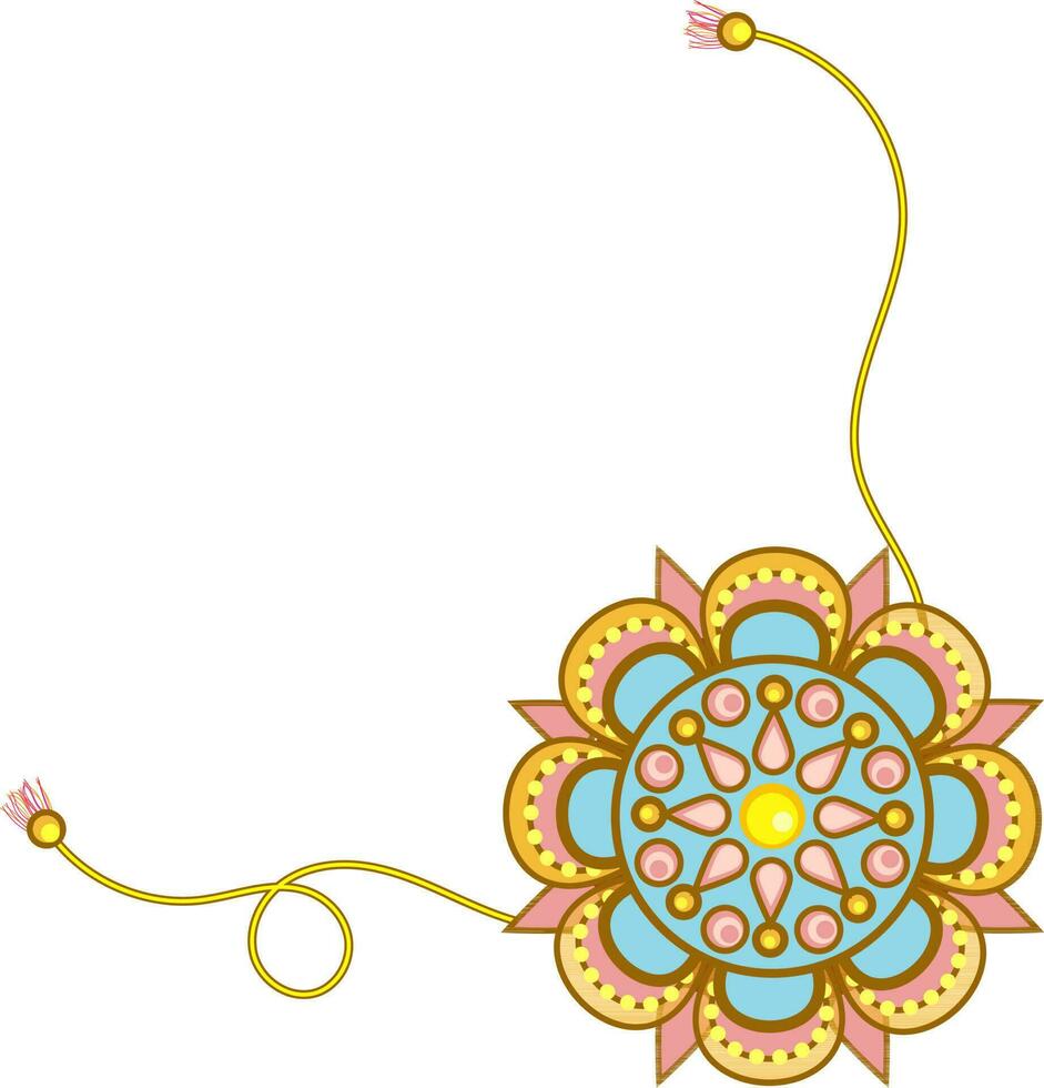 floral rakhi pulsera elemento en plano estilo. vector