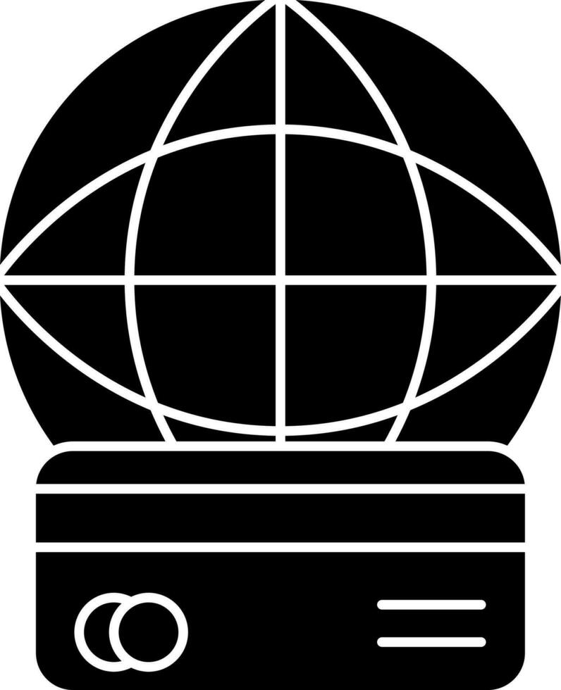 internacional pagar tarjeta icono en negro y blanco color. vector