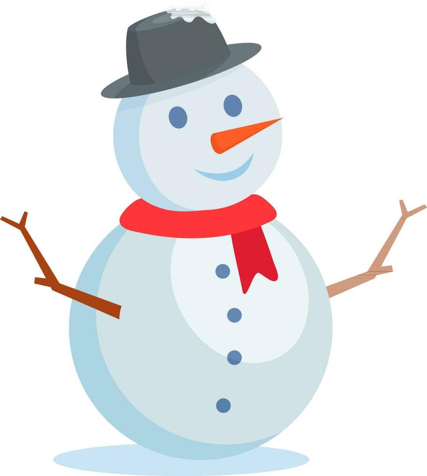 Cute snowman on white background. vector