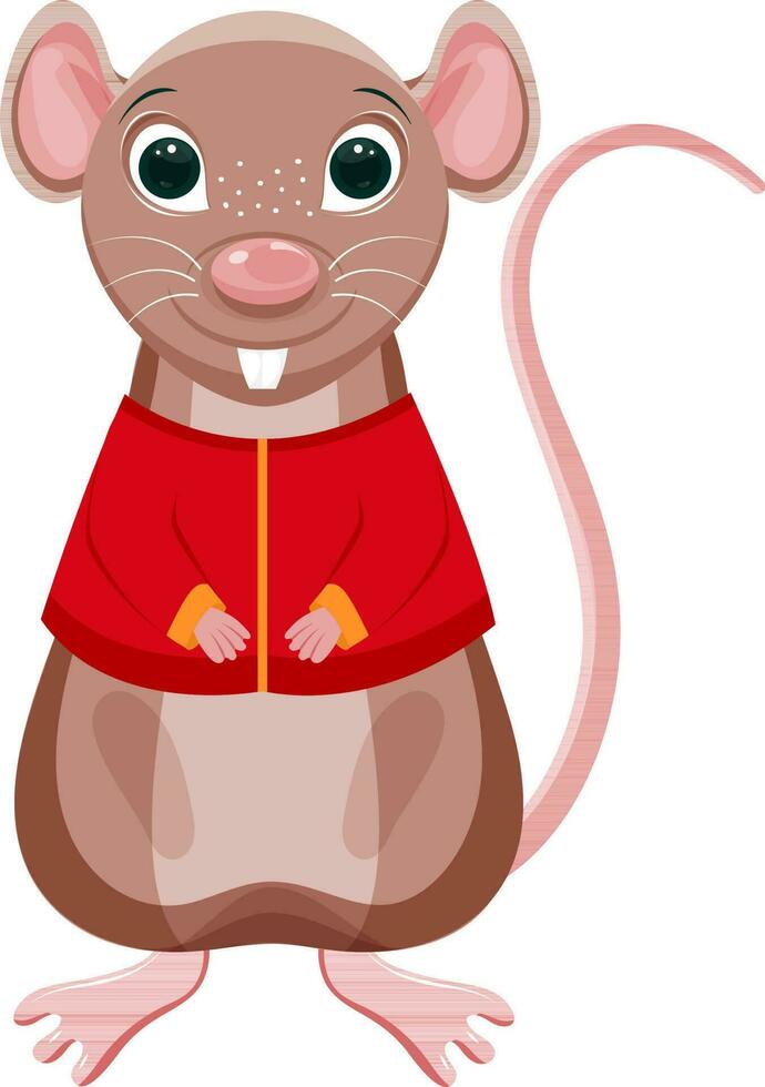 dibujos animados personaje de rata en pie en blanco antecedentes. vector