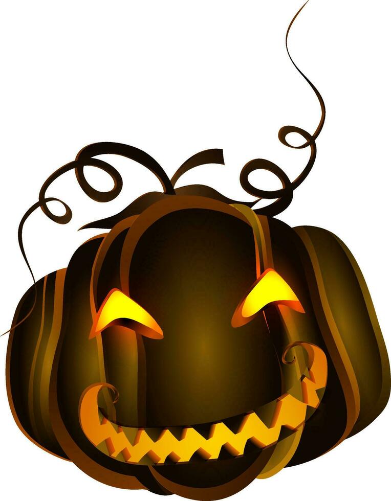 Realistic scary jack-o-lantern in 3d. vector