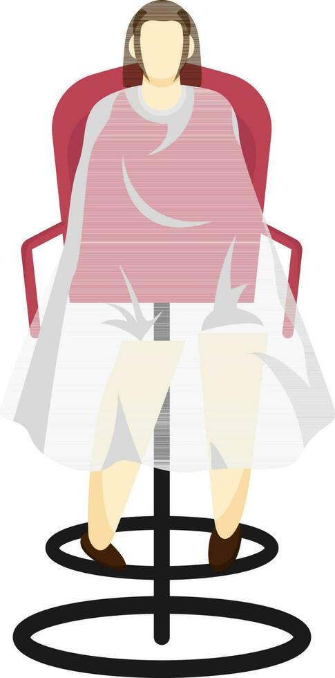 Faceless woman character sitting on chair. vector