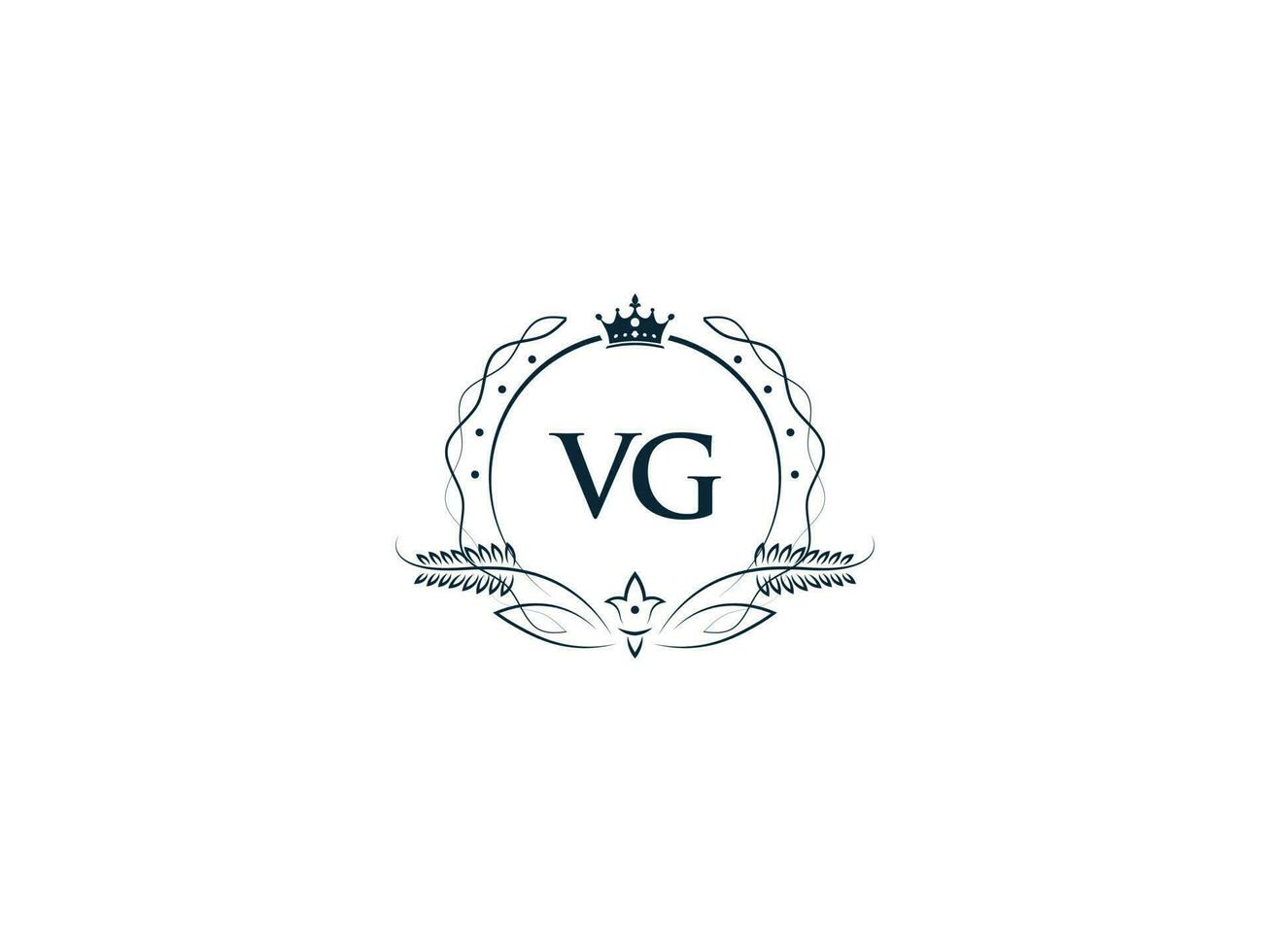 inicial vg logo letra diseño, mínimo real corona vg gv femenino logo símbolo vector