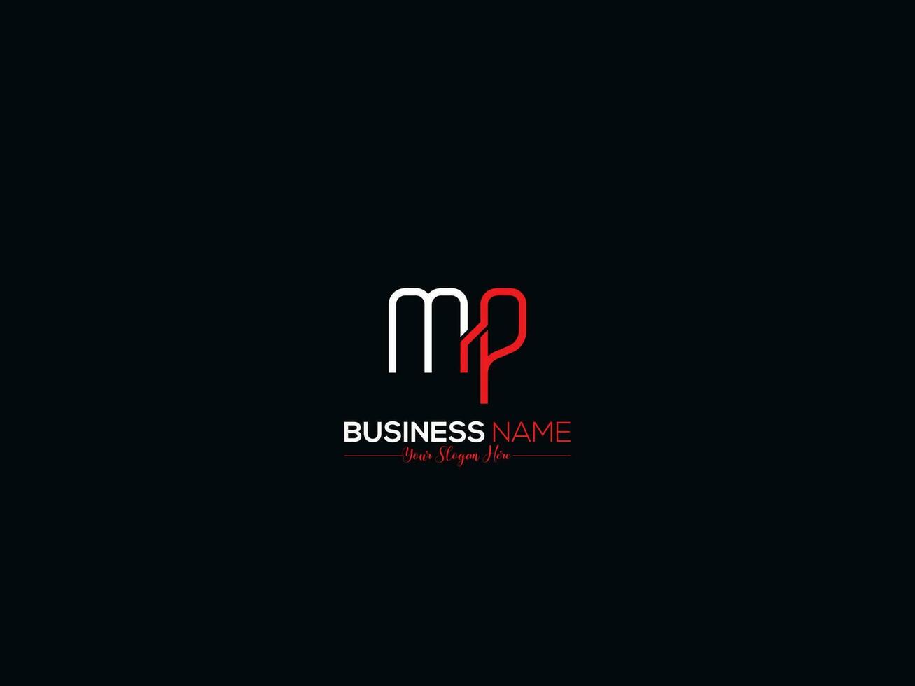 Minimal Mp Logo Icon, Creative Mp Logo Letter Design For Business vector