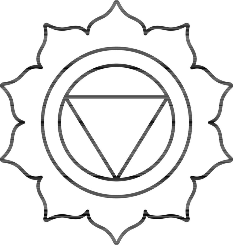 Illustration Of Anahata Symbol Icon In Line Art. vector