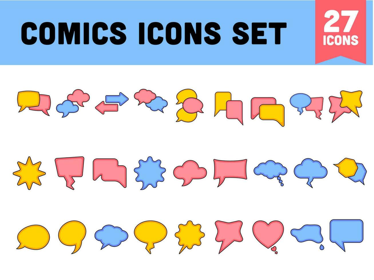 Colorful Set of Speech Bubble Icon In Flat Style. vector
