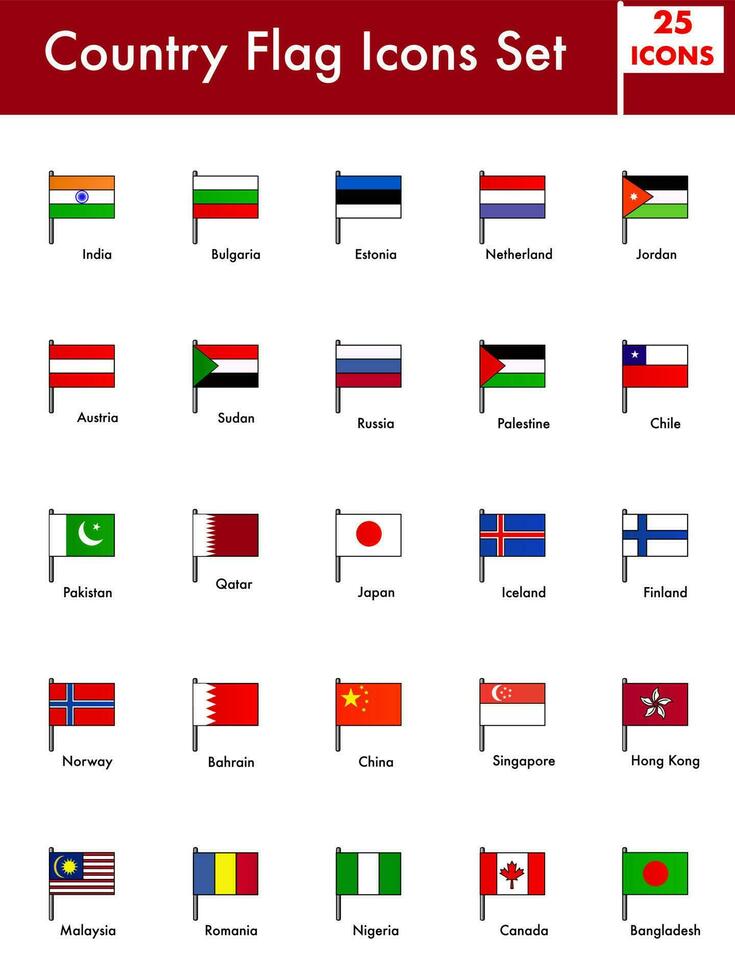 Set of Country Flag Icon. vector