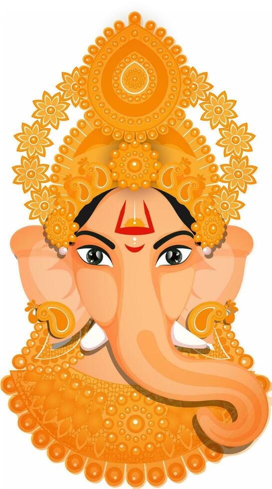 señor ganesha cara en blanco antecedentes. vector