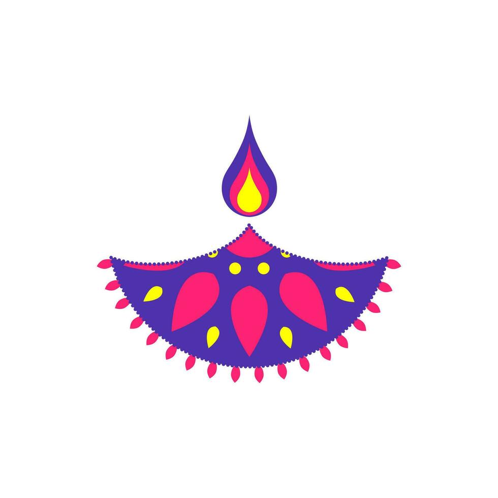 Creative flat style illuminated oil lamp. vector
