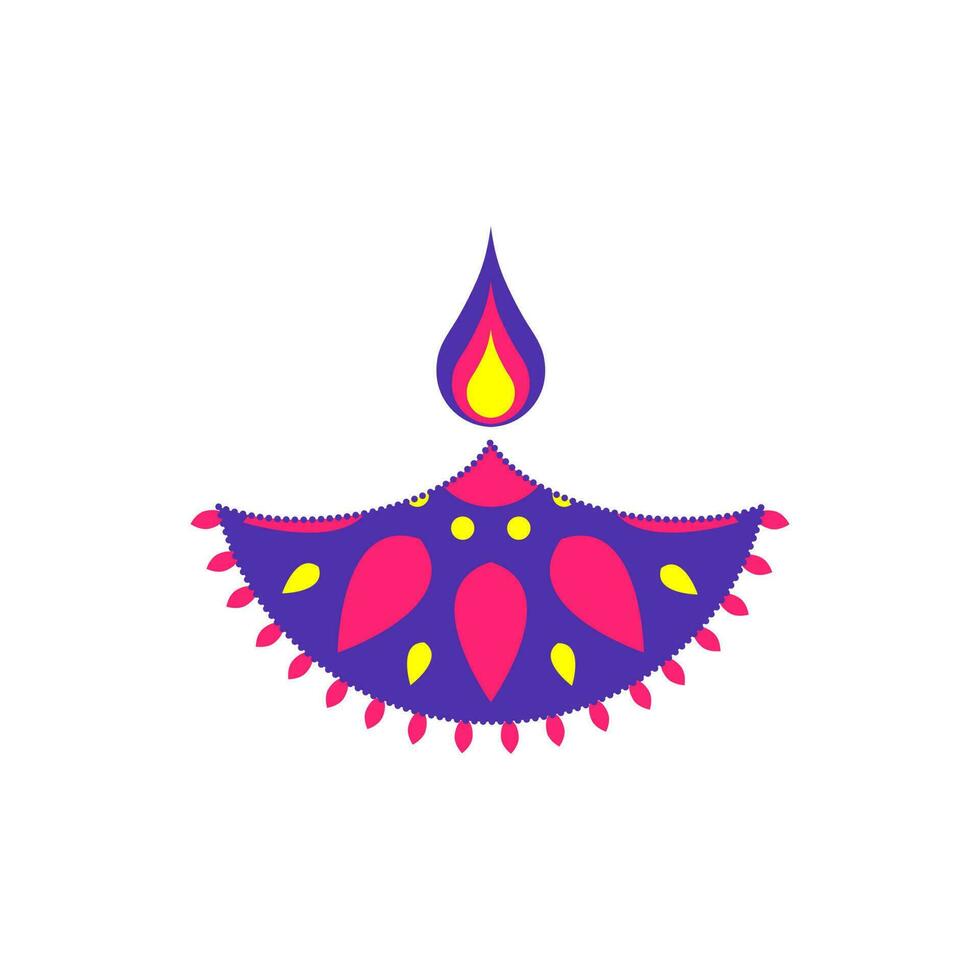 Creative flat style illuminated oil lamp. vector