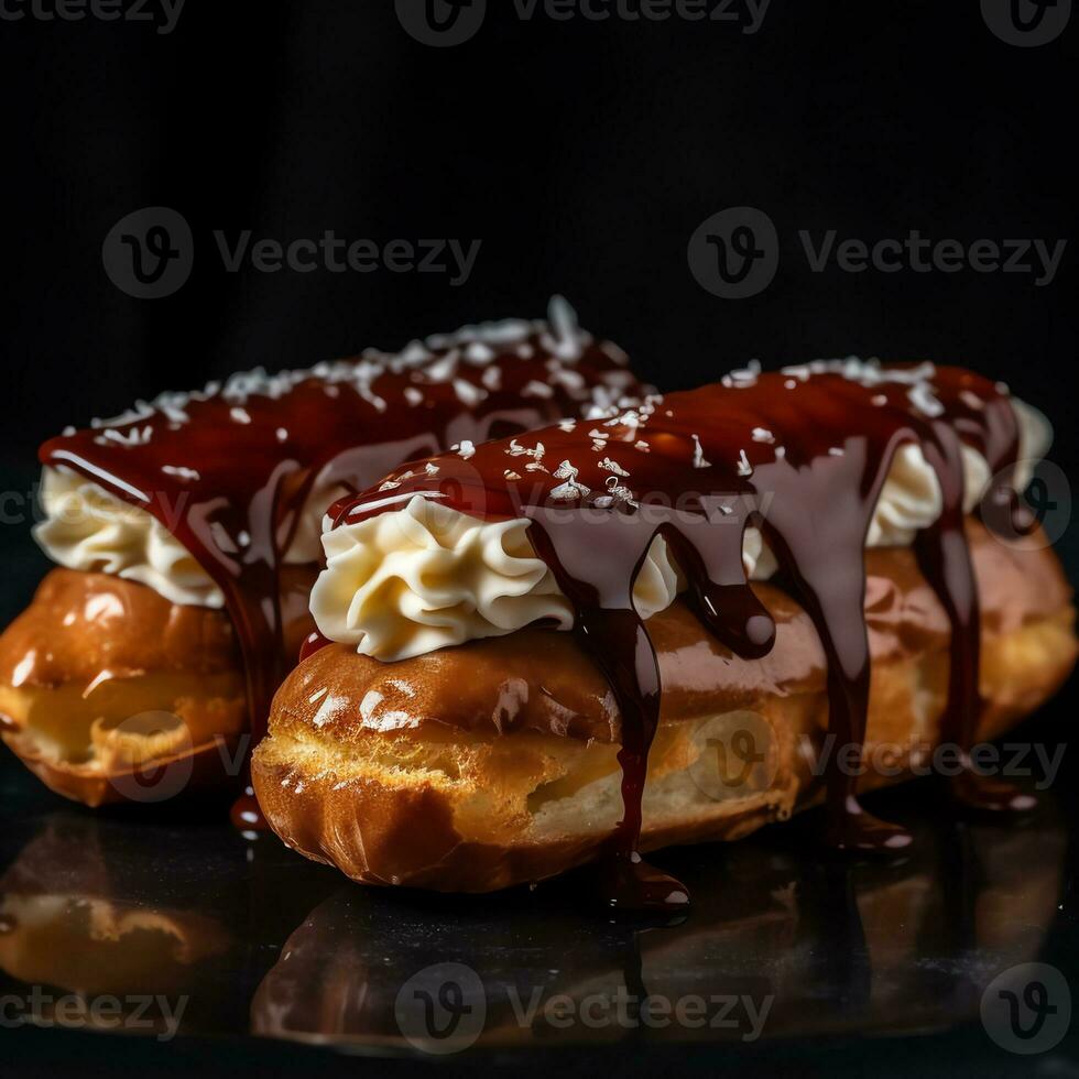 an Eclairs with blur background photo