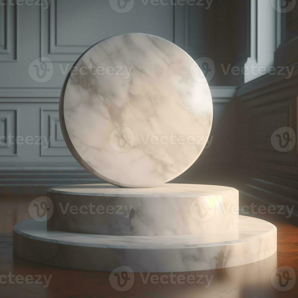 Empty marble minimal podium photo