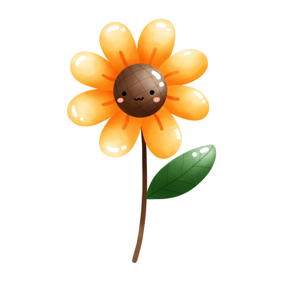 Cute and happy sunflower png