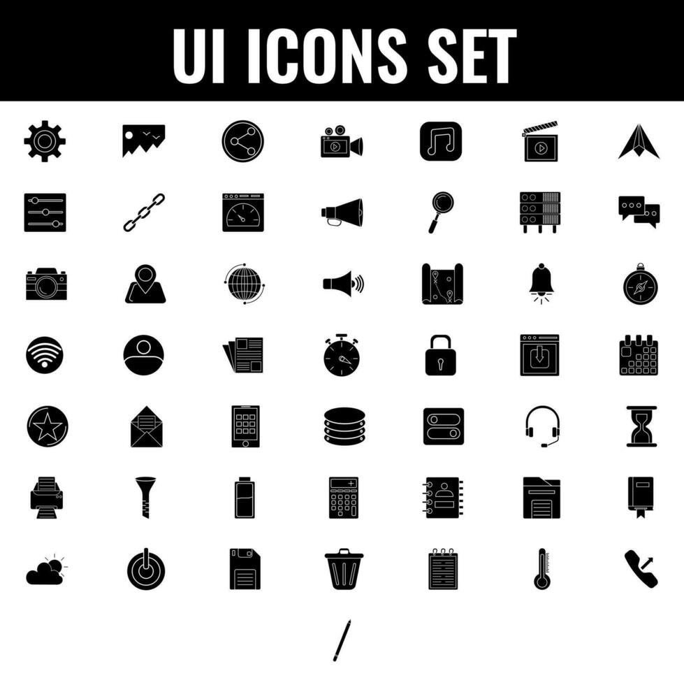 Out line icon set of User interface Ui. vector