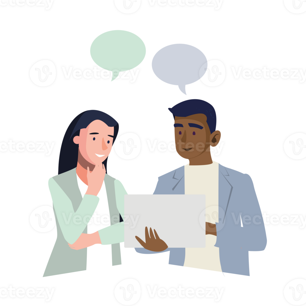 Illustration material of a business person who communicates png