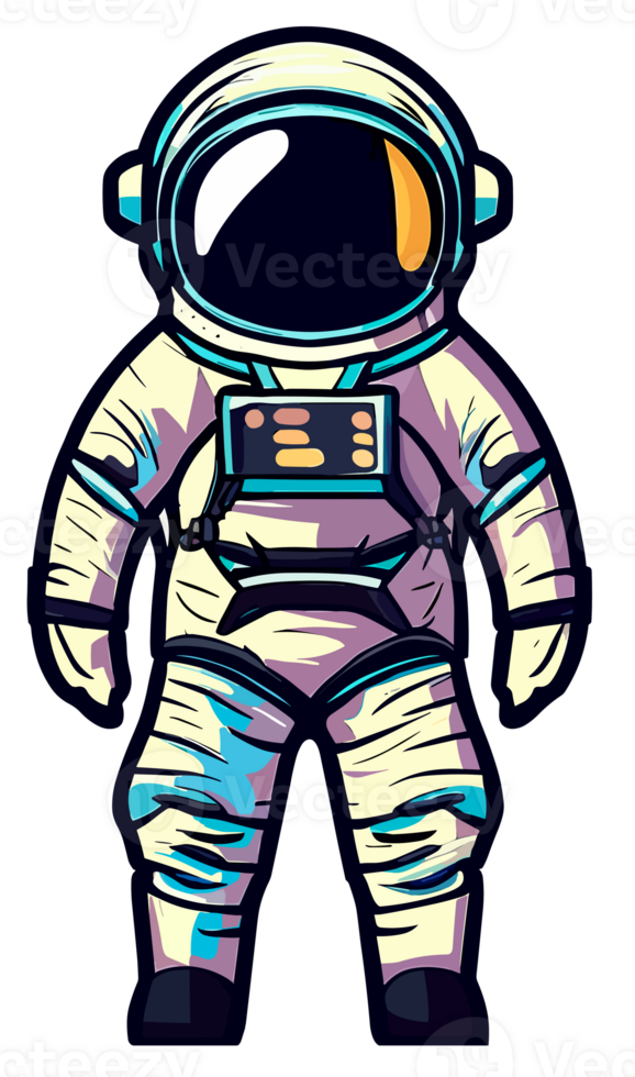 astronaut isolerat. tecknad serie illustration stil. ai genererad png