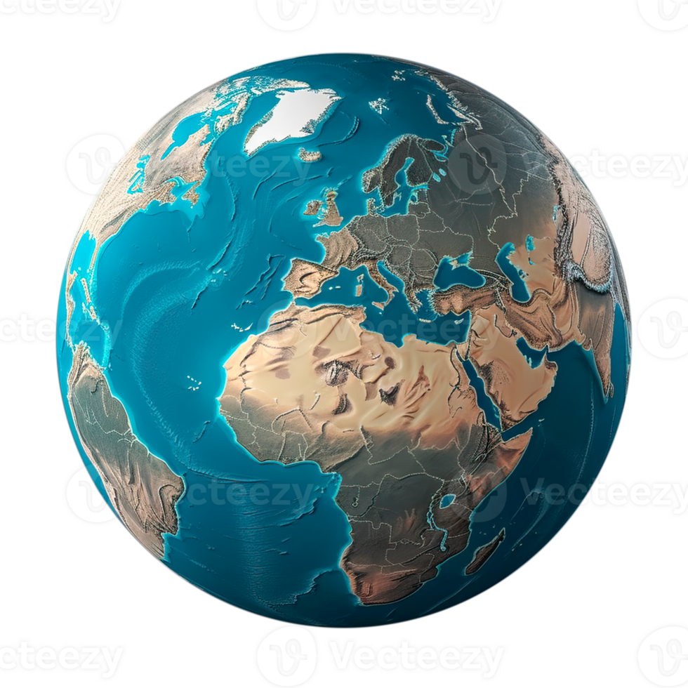 planeet aarde wereldbol geïsoleerd. ai gegenereerd png